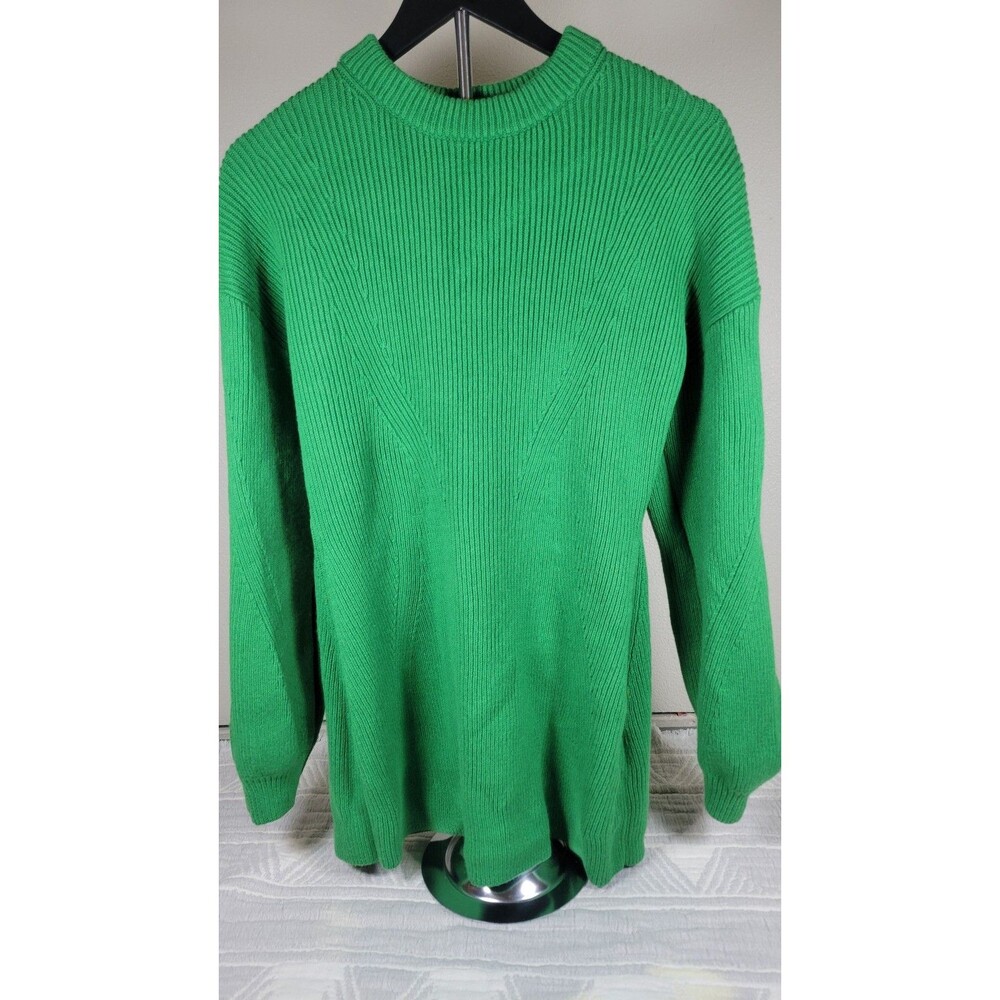 & Other‎ Stories Paris Atelier Green Ribbed Wool Cotton Sweater Women’s M